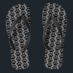 Paw Prints Grey Grey Black Animal Patterns Cute Flip Flops<br><div class="desc">Designed with cute black and grey paw print patterns all over! You may choose a different background colour if you wish.</div>