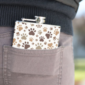 Paw Prints  Hip Flask