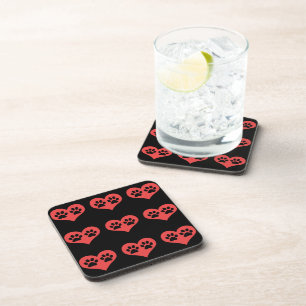 Paw Prints In My Heart by Shirley Taylor Coaster