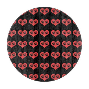 Paw Prints In My Heart by Shirley Taylor Cutting Board
