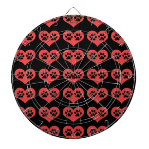 Paw Prints In My Heart by Shirley Taylor Dartboard