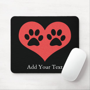 Paw Prints In My Heart by Shirley Taylor Mouse Mat