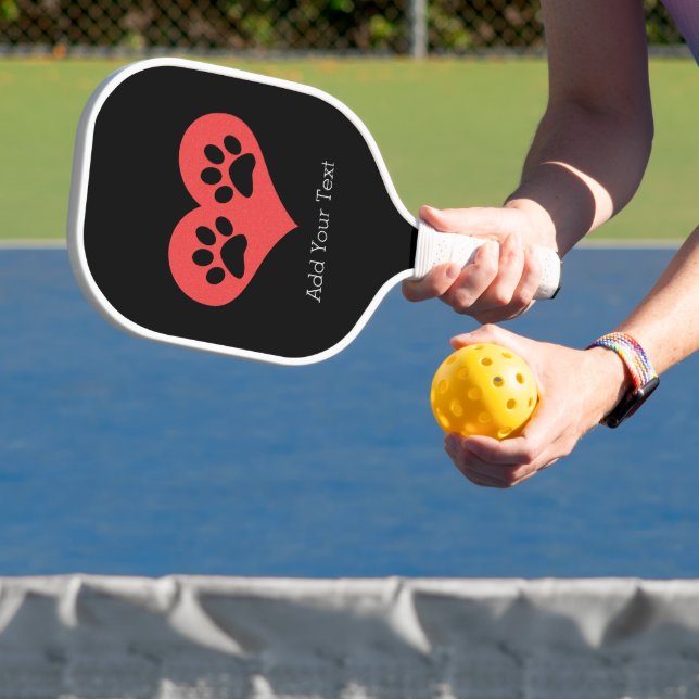 Paw Prints In My Heart by Shirley Taylor Pickleball Paddle (Insitu)