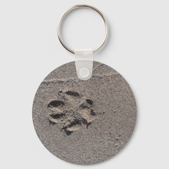 Paw Prints in Sand Key Ring (Front)