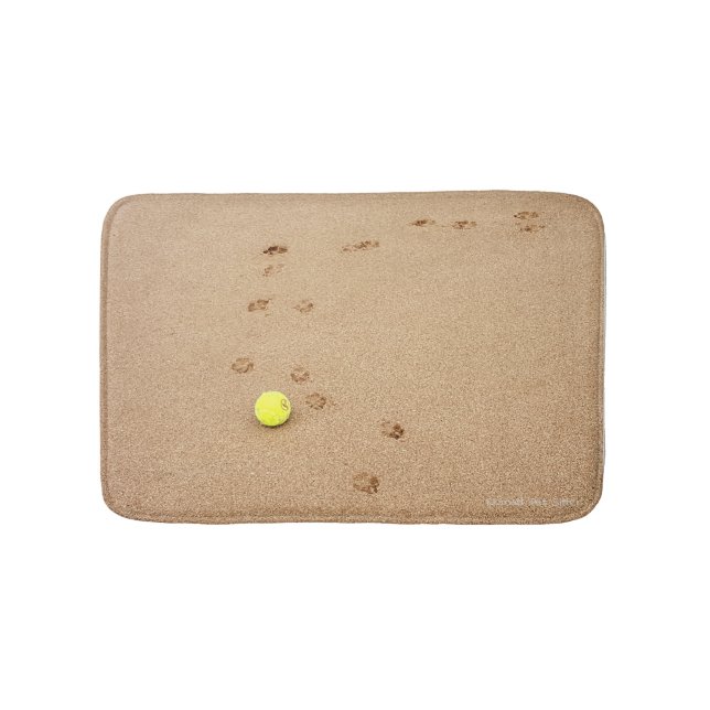 Paw Prints in the Sand Bath Mat (Front)