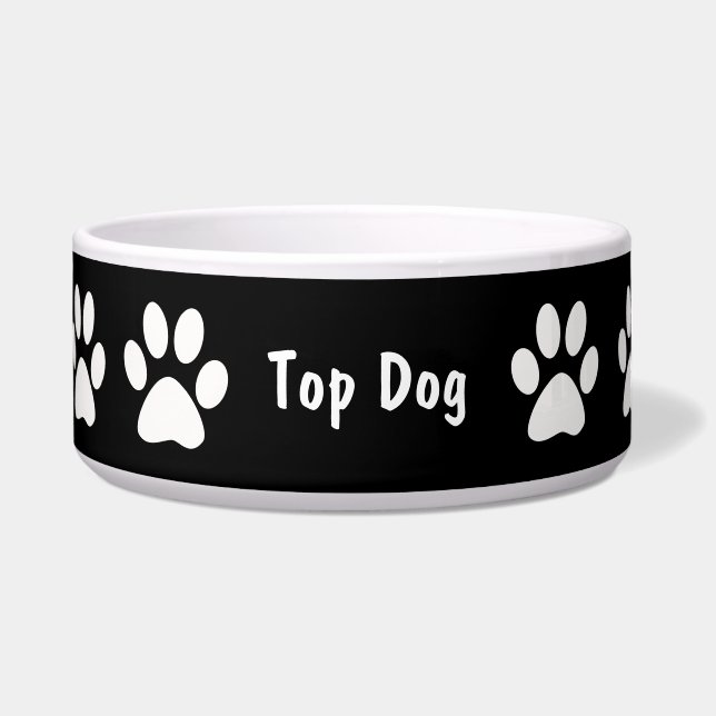 Paw Prints Large Dog Bowl (Front)