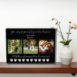 Paw Prints & Memories-Custom Memorial for a Dog- Photo Block