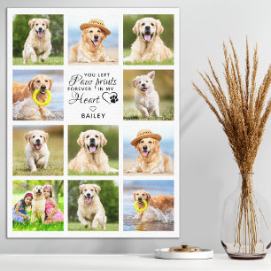 Paw Prints My Heart Pet Memorial 11 Photo Collage