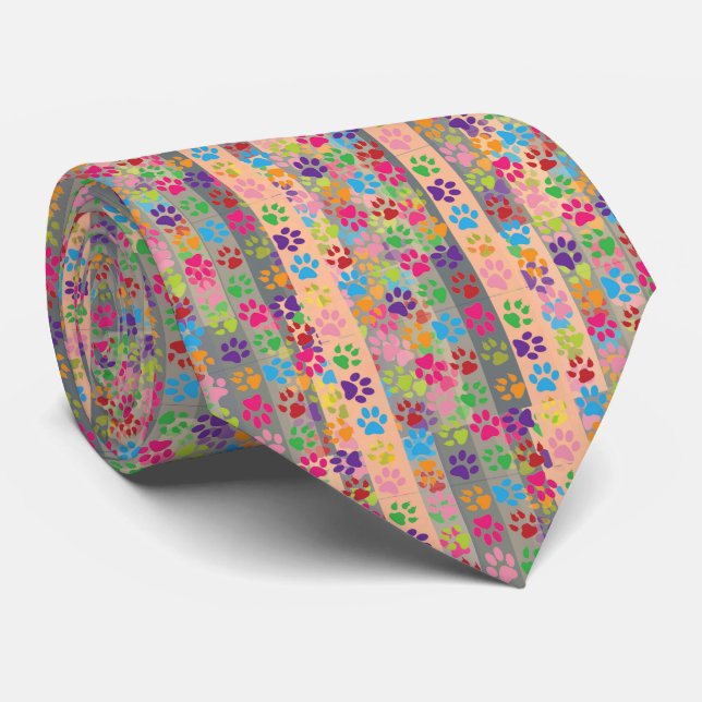 Paw Prints Necktie (Rolled)