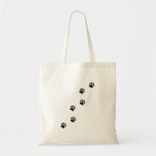 Paw prints of a cat tote bag