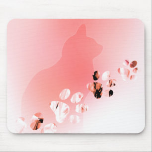Paw Prints of Cat, Dog, Puppy for Pet Lovers Mouse Mat