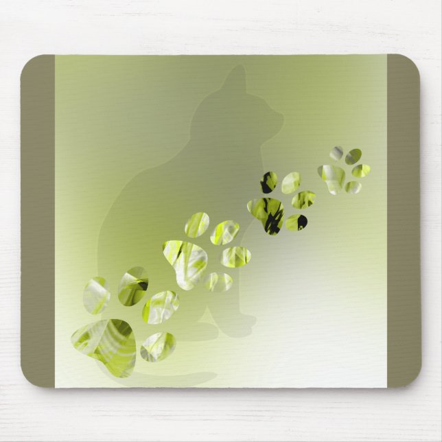 Paw Prints of Cat, Dog, Puppy for Pet Lovers Mouse Mat (Front)