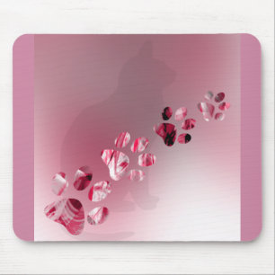 Paw Prints of Cat, Dog, Puppy for Pet Lovers Mouse Mat