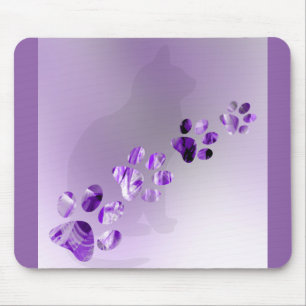 Paw Prints of Cat, Dog, Puppy for Pet Lovers Mouse Mat