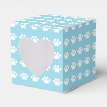 Paw Prints on Blue Background