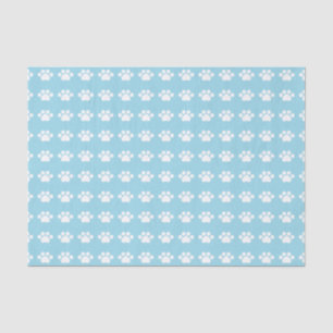Paw Prints on Blue Background Tissue Paper