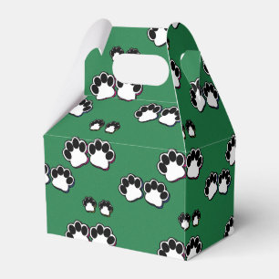 Paw Prints on Green Favour Box