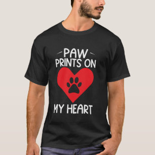 Paw Prints on My Heart Cat Dad T-Shirt