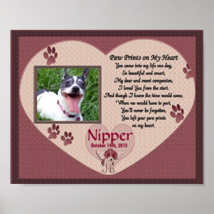 Paw Prints on My Heart Dog Memorial