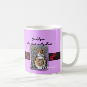 Paw Prints on My Heart - Mauve Coffee Mug