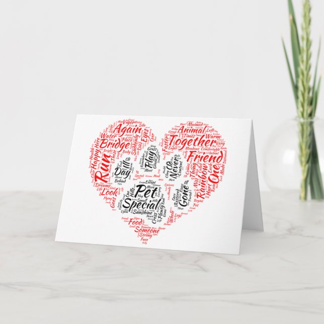 Paw Prints on Our Hearts Rainbow Bridge Card (Front)