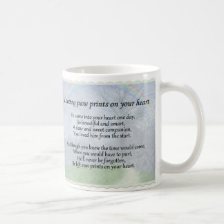 Paw prints on your heart pet memorial sympathy mug