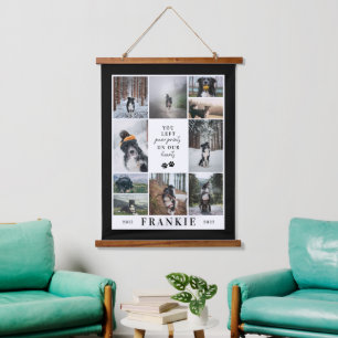 Paw Prints Our Hearts Pet Memorial Collage Hanging Tapestry
