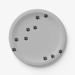 Paw Prints Paper Plate