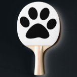 Paw Prints Pattern Custom Cute Black White 2023 Ping Pong Paddle<br><div class="desc">Designed with cute paw print pattern!</div>