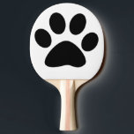 Paw Prints Pattern Custom Cute Black White 2023 Ping Pong Paddle<br><div class="desc">Designed with cute paw print pattern!</div>