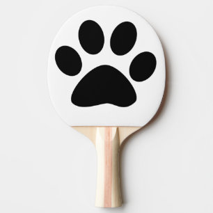 Paw Prints Pattern Custom Cute Black White 2023 Ping Pong Paddle