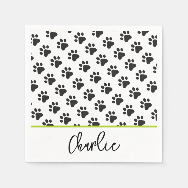 Paw Prints Pet NAME Cat Dog Animal Fun Napkin (Front)