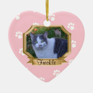 Paw Prints Pet Photo Frame Ceramic Tree Decoration