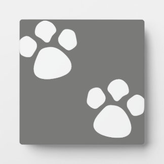 Paw Prints Plaque - Grey