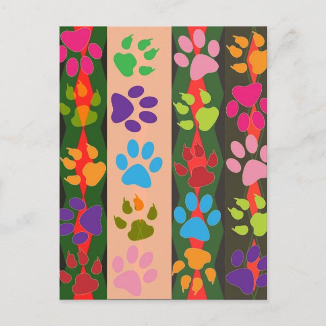 Paw Prints Postcard (Front)