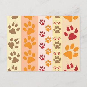 paw prints postcard
