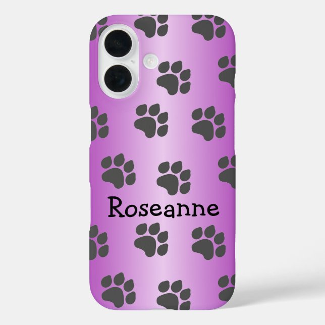 Paw Prints Purple Case-Mate iPhone Case (Back)