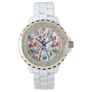 PAW PRINTS   RHINESTONE WHITE WATCH