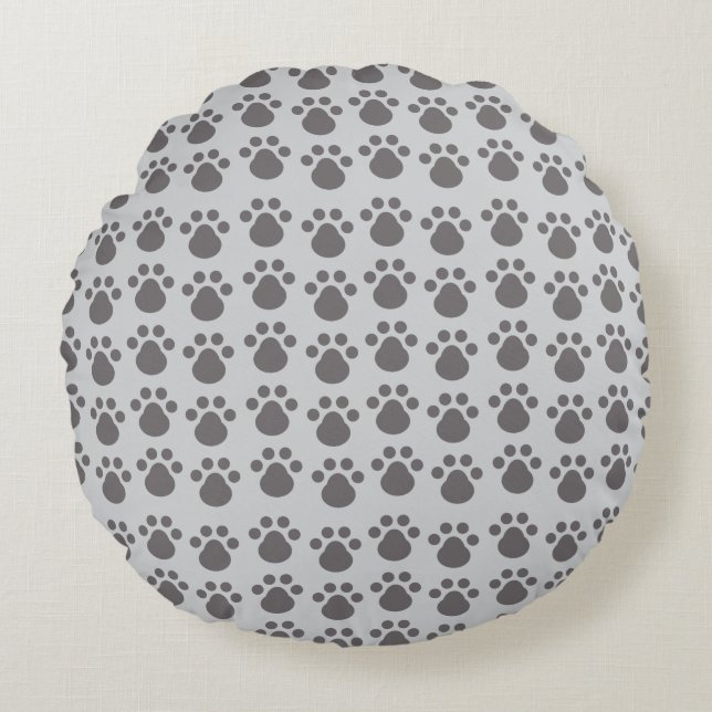 Paw Prints Round Cushion (Front)
