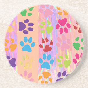 Paw Prints Sandstone Coaster