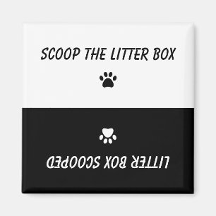 Paw Prints Scoop the Litter Box Reversible Magnet