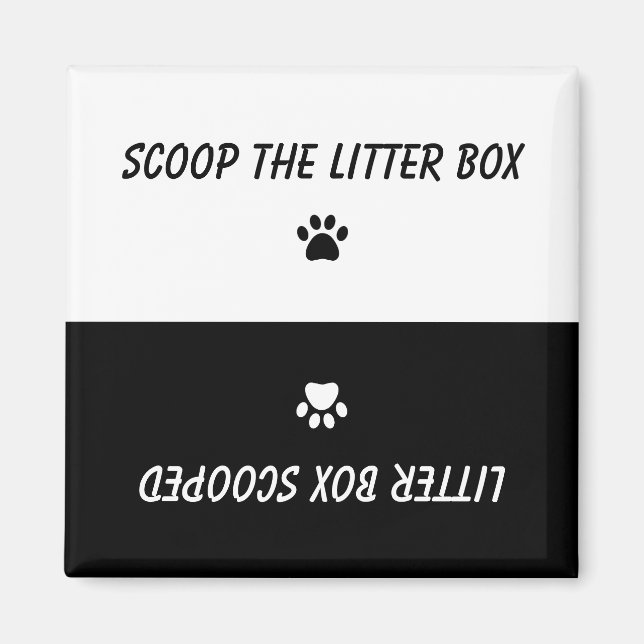 Paw Prints Scoop the Litter Box Reversible Magnet (Front)