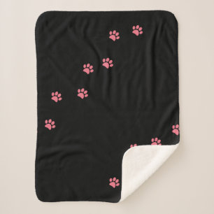 Paw Prints Sherpa Blanket