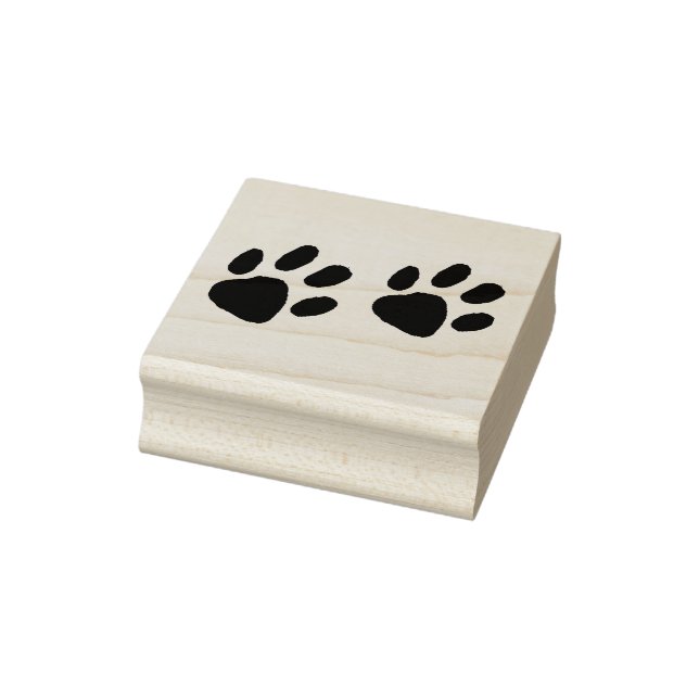 Paw Prints Silhouette Outline Wood Art Stamp (Stamp)