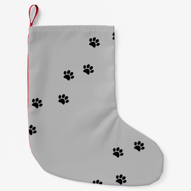 Paw Prints Small Christmas Stocking (Front)
