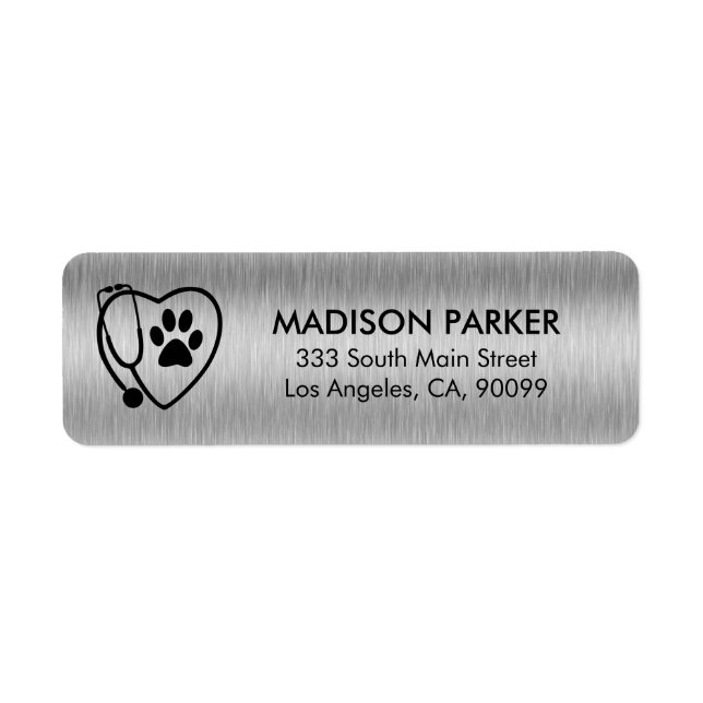 Paw Prints & Stethoscope On Silver (Front)