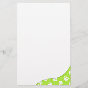Paw Prints Surprise Lime Stationery