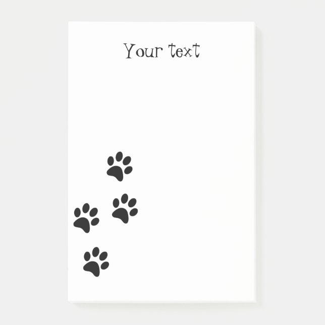 Paw prints template, customise post-it notes (Front)