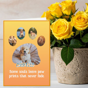 Paw Prints That Never Fade Photo Collage Sympathy Card
