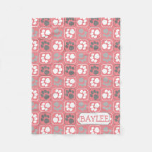Paw Prints Tile Design Pink and Grey